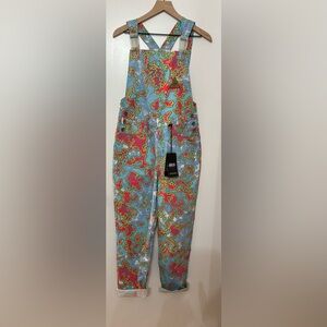 Publish Brand Men’s Cotton Overalls Blue Abstract Print Size Medium Jumpsuit